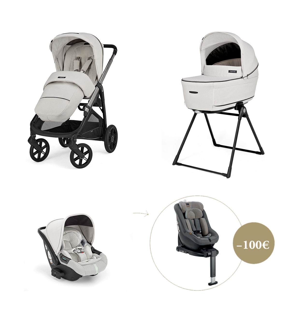 System Quattro Inglesina Aptica mit Darwin Lehne + Isofix 360-Basis +  Darwin Next Stage - Preis: 1557,00 - Diskontierung 6%