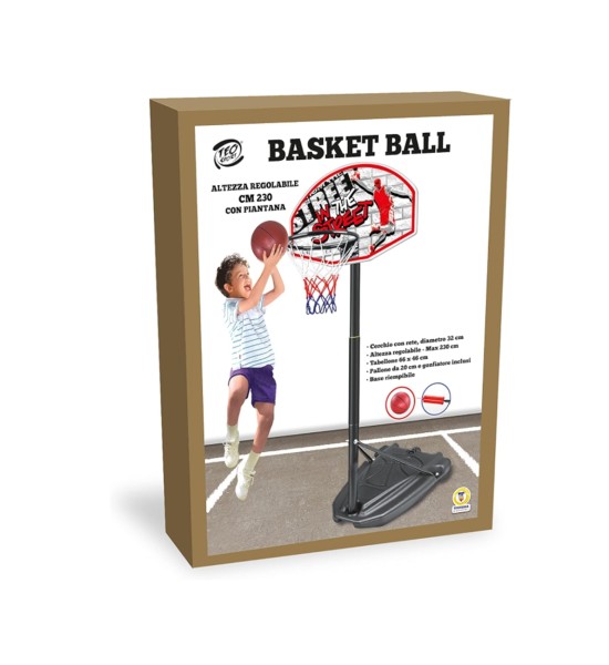 Tabellone E Canestro Basket 230 Cm Con Piantana - Teorema