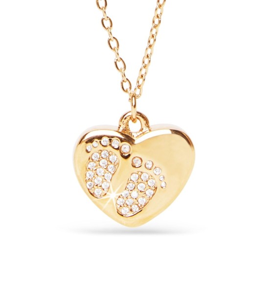 Collana Cuore Con Piedini e Cristalli Oro Rosa MAMIJUX