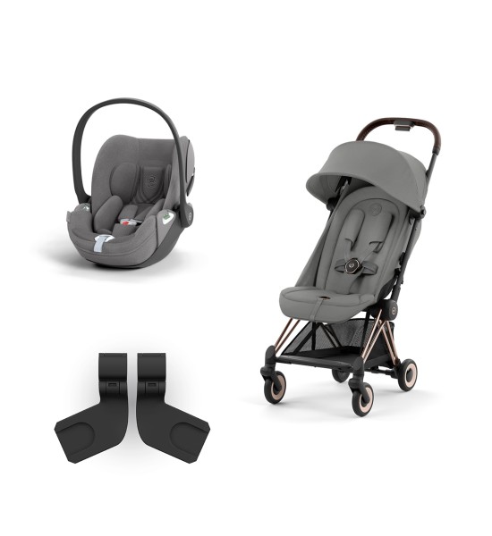 Cybex Platinum Coya Duo Stroller with Cloud T i-Size Rosegold Frame
