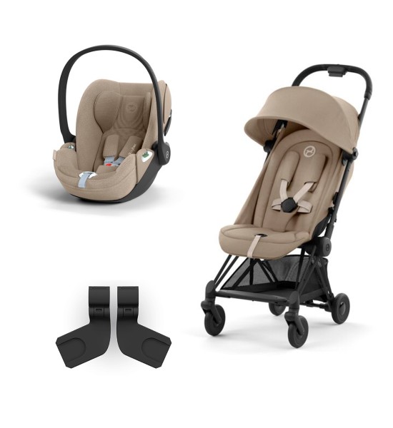 Poussette Duo Cybex Platinum Coya avec cadre Cloud T i-Size noir mat