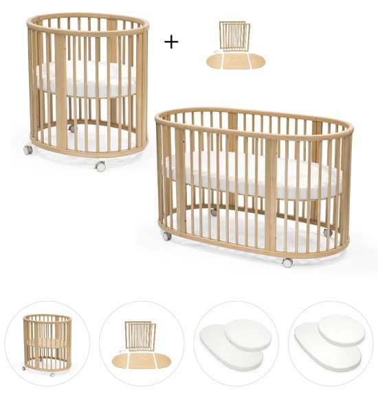 Set Stokke Sleepi V3 GRATIS Wiege, Babybett, Matratzen und Laken