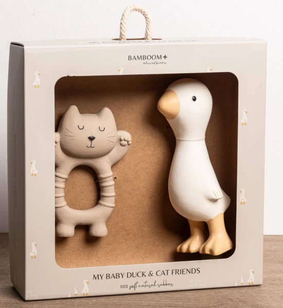 Set in gomma naturale Gatto e Papera Bamboom
