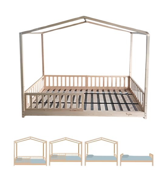 Letto Montessori Evolutivo Evi 4 in 1 - 200x90 cm - Dalla Nascita ai 99 anni