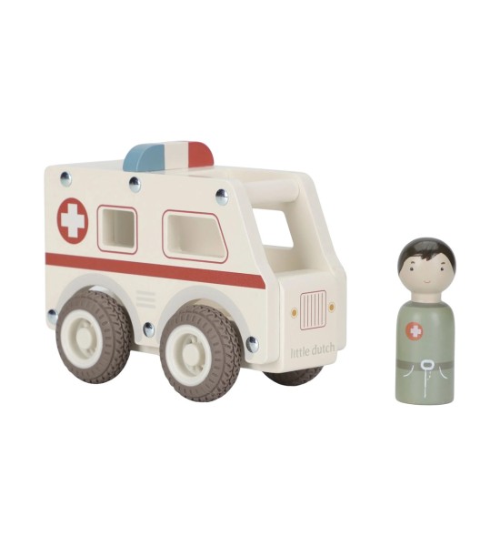 Ambulance With Wooden Character Little Dutch