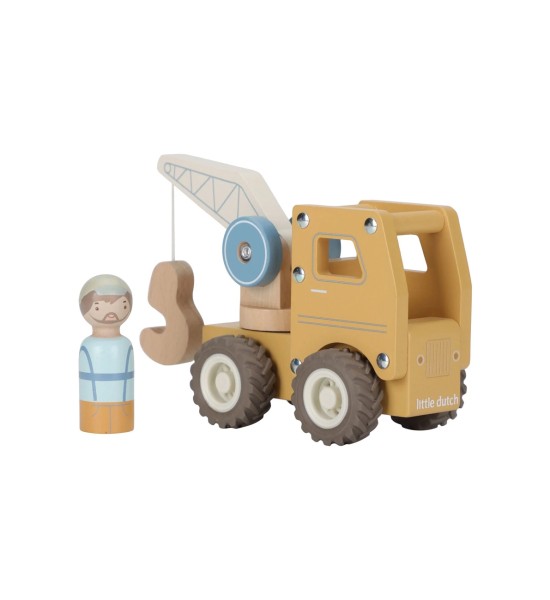 Truck With Crane And Wooden Figure Little Dutch