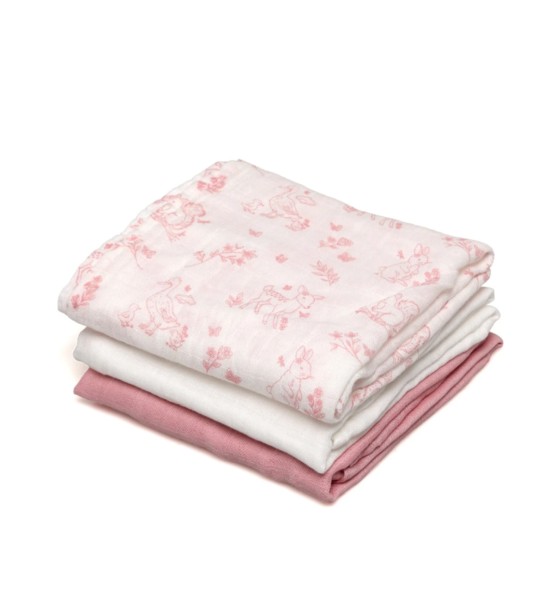 Set Di 3 Mussole Blu 70x70 cm - Kiokids
