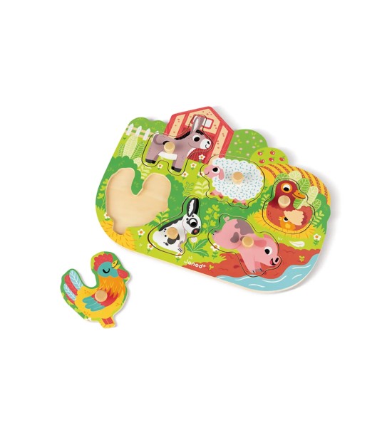 Puzzle de ferme en bois 6 pièces Janod