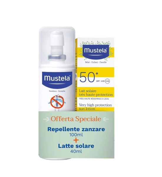 Latte solare 40 ml spf50+ con repellente antizanzare 100 ml - Mustela