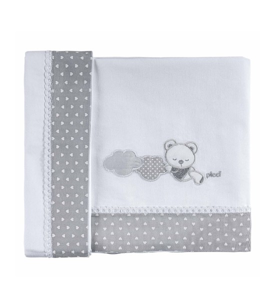 Sleepy 3-piece sheet set Picci for bed with hearts