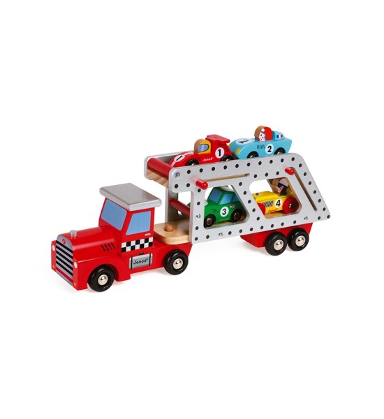 Camion Story Car avec 4 voitures Janod