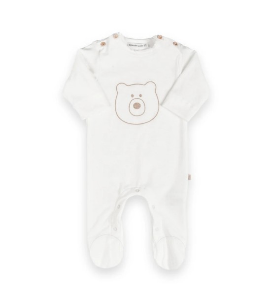 Tuta Orso Con Piedi Offwhite - Bamboom