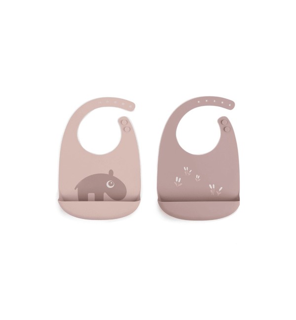 Set of 2 Done By Deer Silicone Bibs