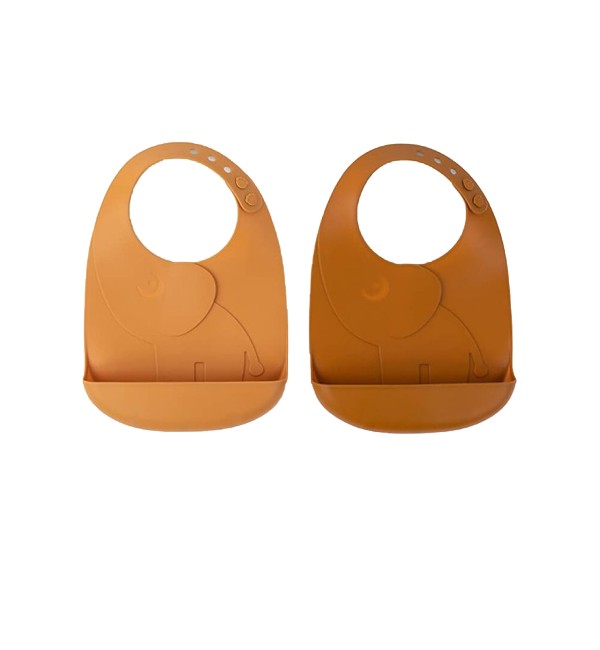 Set of 2 Done By Deer Silicone Bibs