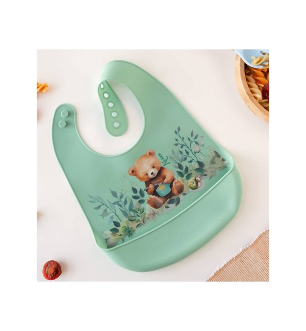 Bavoir en silicone avec poche