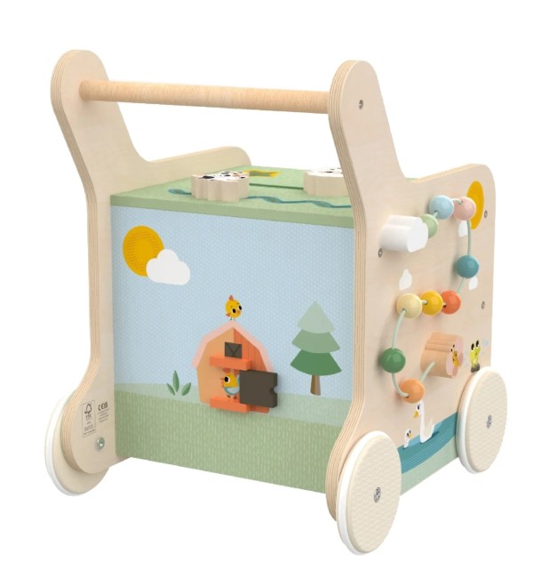 Carrellino Push & Play Wooden Walk Behind - Tiny Love