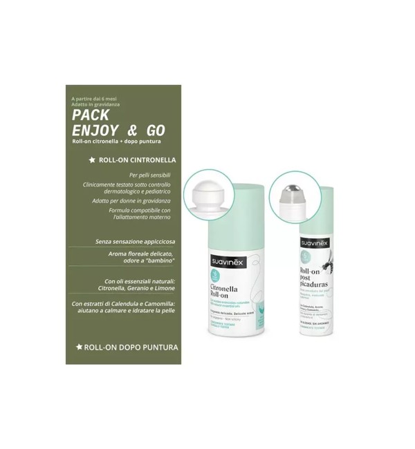 Mückenkiller-Set mit Citronella und After Puncture, Pack and Go — Suavinex