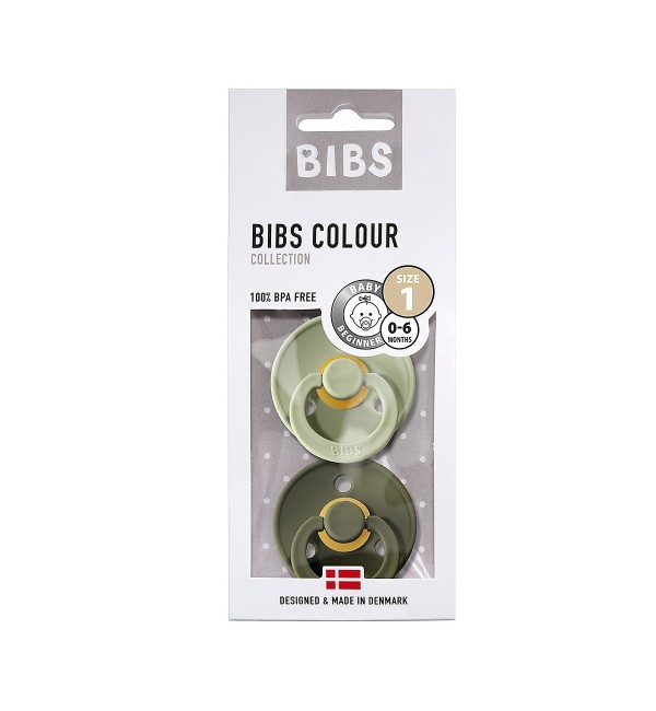 Set Di 2 Ciucci Bibs Colour salvia e verde oliva