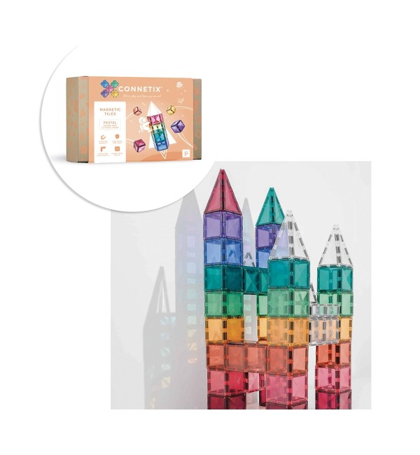 40 Pezzi - Tessere Magnetiche Piccole e Grandi - Pastello