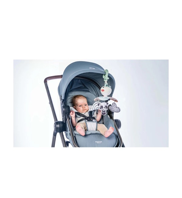 Carrusel de música móvil Take Along con decoración en blanco y negro