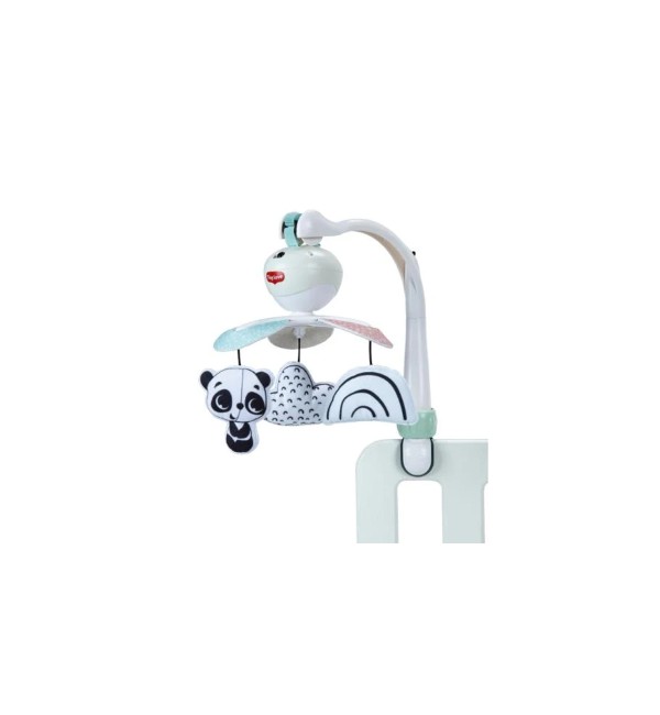 Carrusel de música móvil Take Along con decoración en blanco y negro