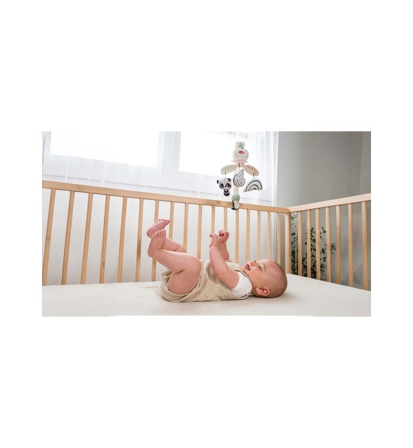 Carrusel de música móvil Take Along con decoración en blanco y negro