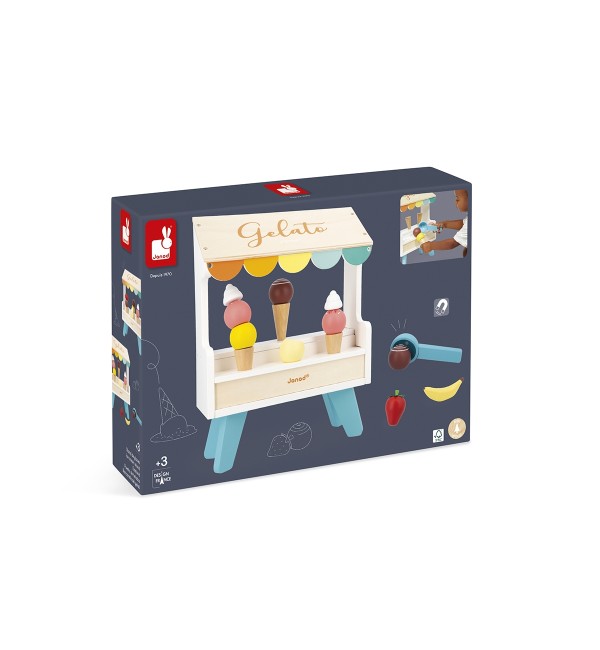 Bancarella Dei Gelati Janod In Legno