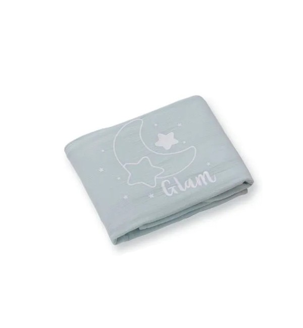 Lenzuola Azzurra Design Glammy Per Culla