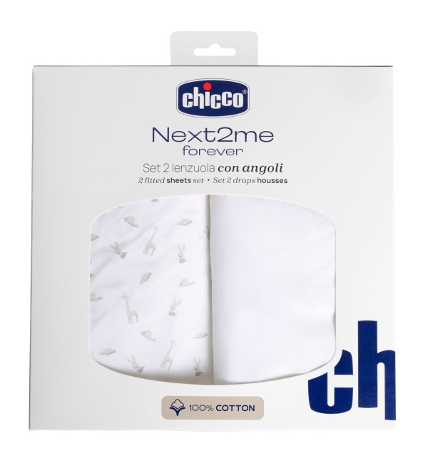 Set Lenzuola con Angoli in Cotone per Next2Me Forever 2pz Chicco