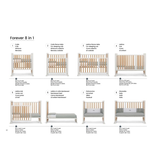 Lettino Evolutivo 8in1 Brevi Forever