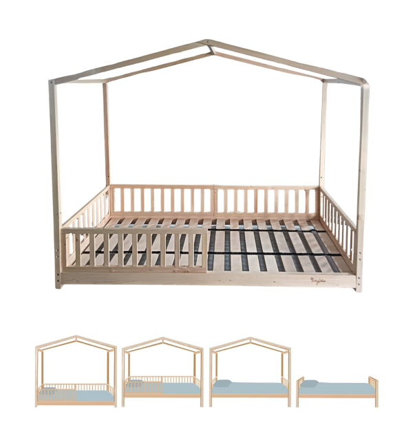 Letto Montessori Evolutivo Evi 4 in 1 - 200x90 cm - Dalla Nascita ai 99 anni
