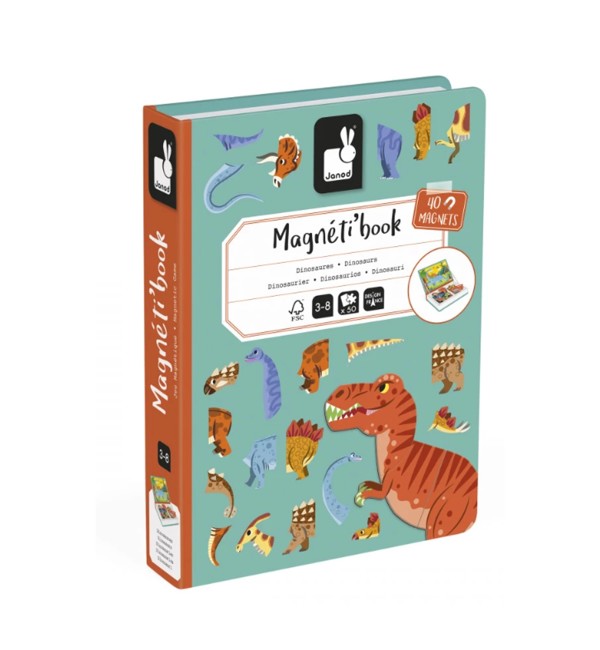 Magnéti'Book Dinosauri, 40 Magneti - Janod