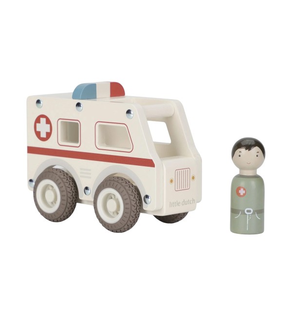 Ambulance With Wooden Character Little Dutch