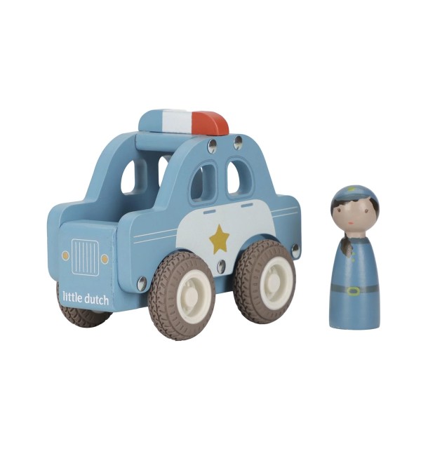 Polizeiauto mit Holzfigur Little Dutch