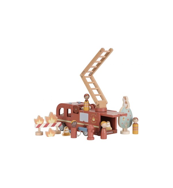 Camion Dei Pompieri Con Personaggi In Legno Little Dutch
