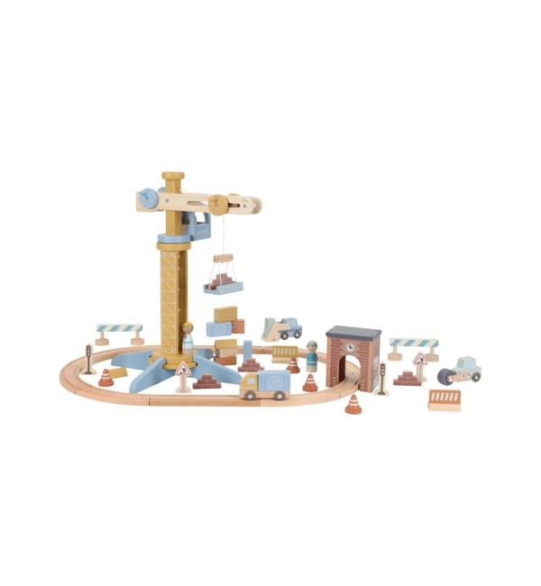 Schienenkran-Set aus Holz Little Dutch