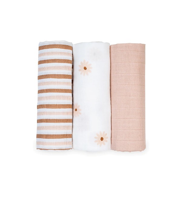Set 3 Swaddle Lulujo Baby 100% Mussola di Cotone