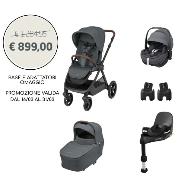 Trio  Oxford + con Pebble 360 Pro² + Base FamilyFix 360 Pro e Adattatori OMAGGIO- Maxi-Cosi