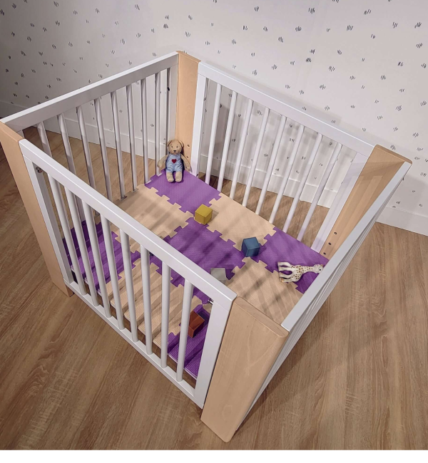 Converbaby Micuna Evolutionary Wiege mit Verlängerungen mit Matratzen und Bettbezügen