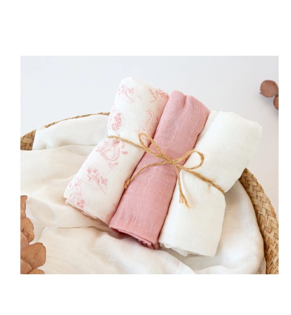 Set Di 3 Mussole Blu 70x70 cm - Kiokids