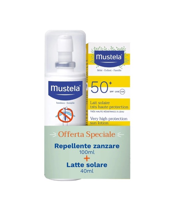 Sun milk 40 ml spf50+ with mosquito repellent 100 ml - Mustela