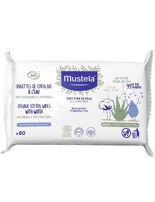 Mustela organic cotton water wipes