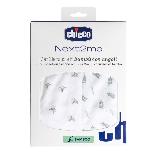 2-teiliges Eckbettlaken-Set aus Bambus für Next2Me Chicco