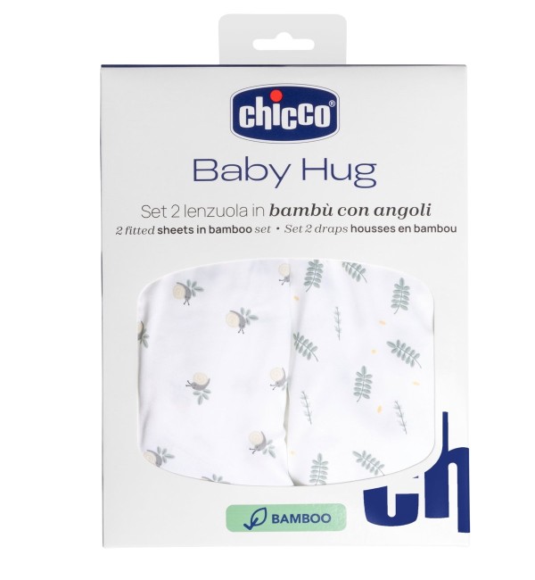 2-teiliges Baby Hug Bambus-Bettwäsche-Set mit Ecken Chicco