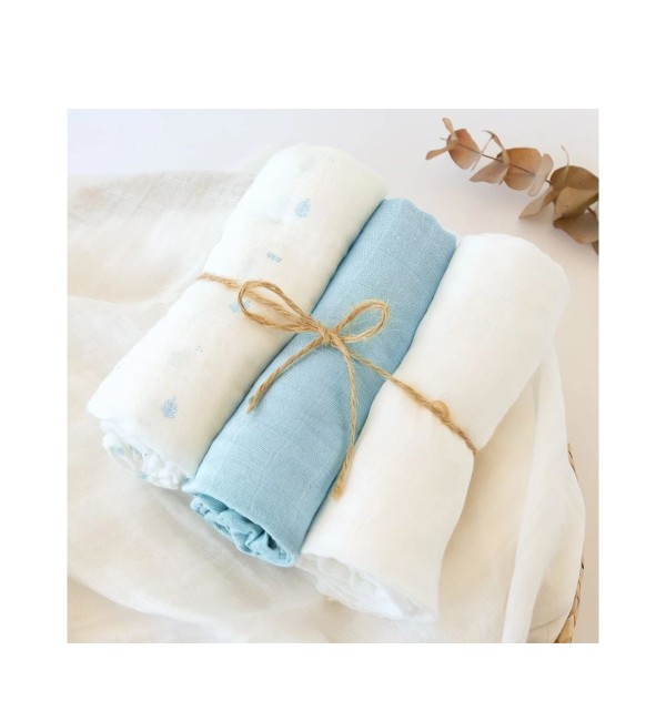 Set Di Mussola Di Bambù 70x70 cm KioKids