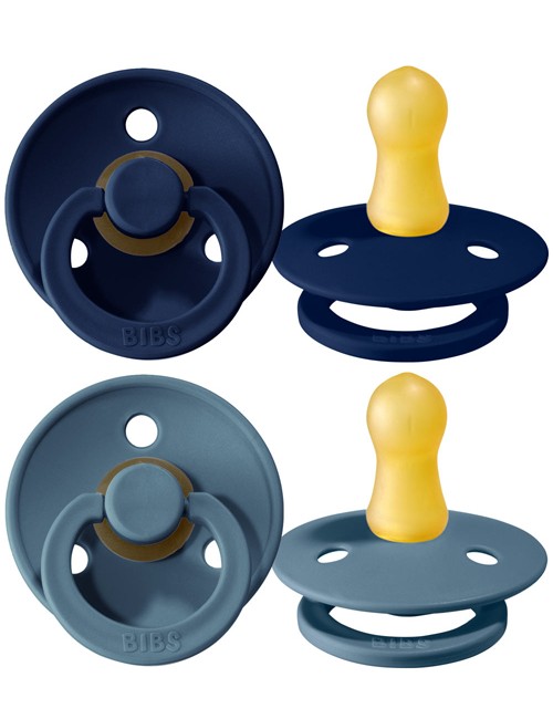 Set Of 2 Pacifiers Bibs Color dark blue and ice blue