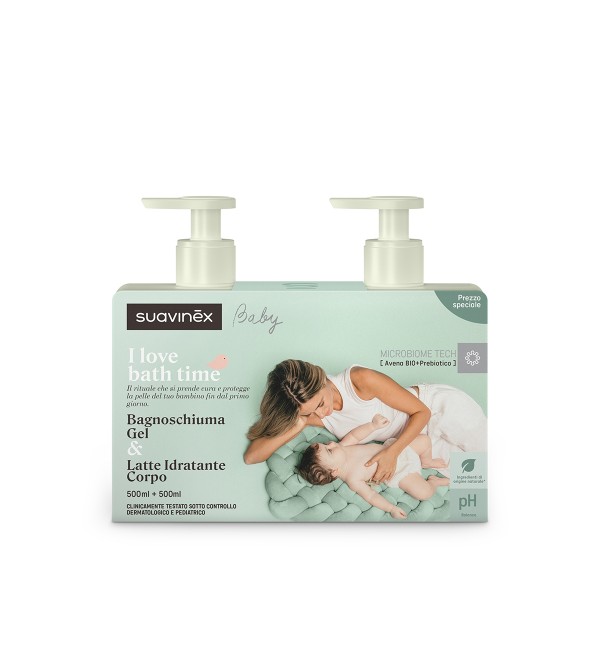 Moisturizing Body Milk 500ml + Body Wash 500ml Suavinex