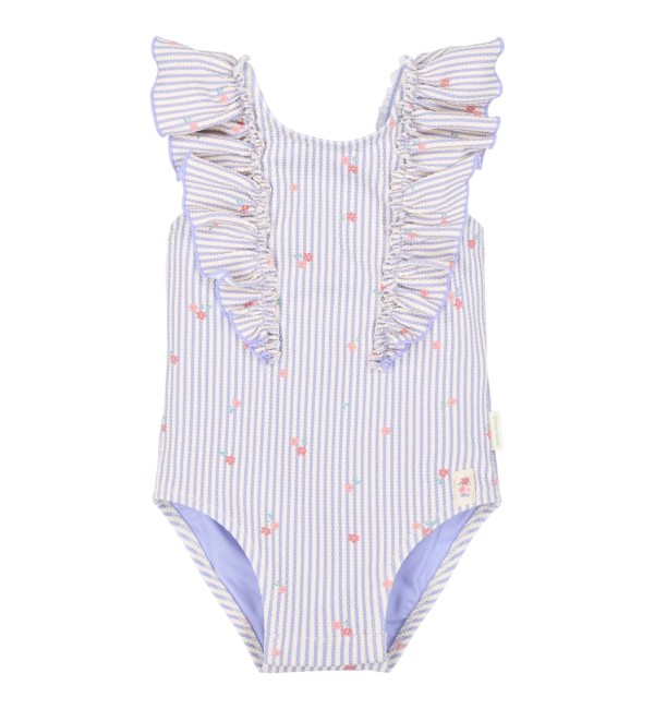 Badeanzug mit traumhaften Streifen in Violett - Little Dutch