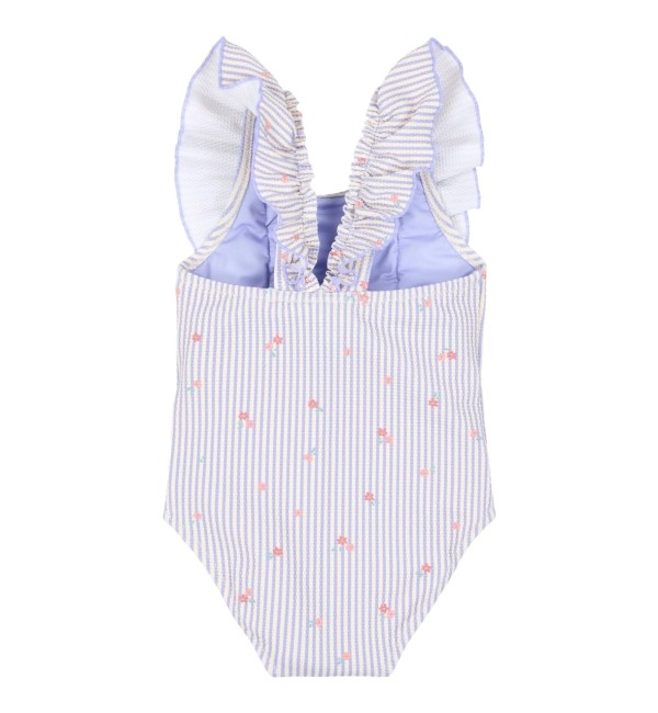 Badeanzug mit traumhaften Streifen in Violett - Little Dutch