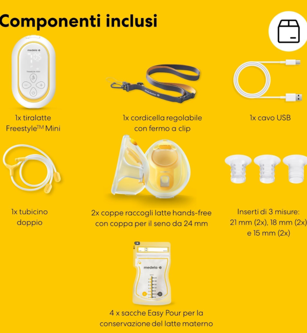 Tiralatte Elettrico Freestyle Mini Hands-Free Doppio
